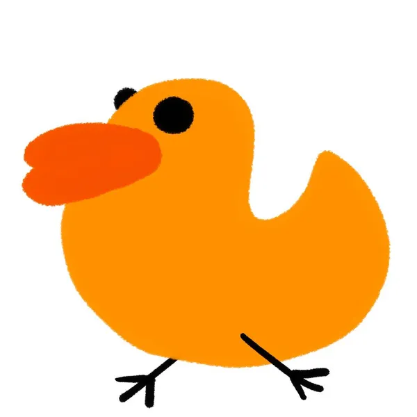 Doodle yellow duck for fabrics and textiles and packaging — Stock Photo, Image