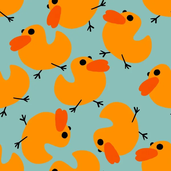 Seamless pattern with yellow duck for fabrics and textiles and packaging — Stock Photo, Image