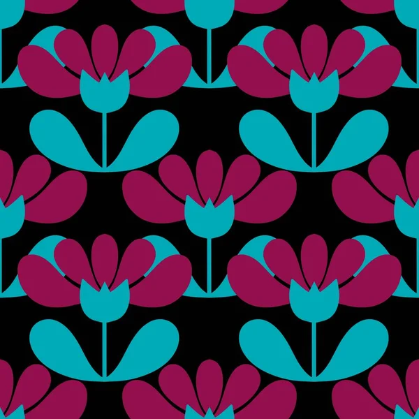 Геометрический цветочный бесшовный узор с цветком для обоев и текстиля — стоковое фото