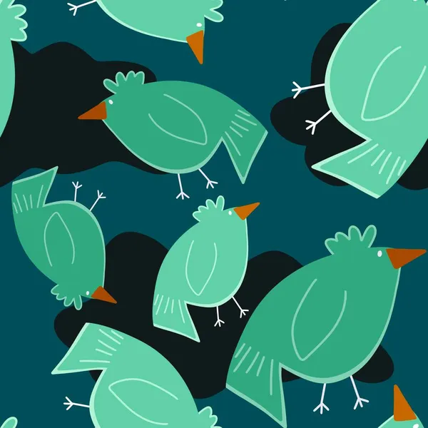 Cartoon birds seamless pattern for fabrics and textiles and packaging and gifts — Stock Photo, Image