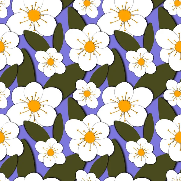 Simple motif floral sans couture avec des fleurs pour les tissus et les cartes et les draps et les enfants et papier d'emballage — Photo