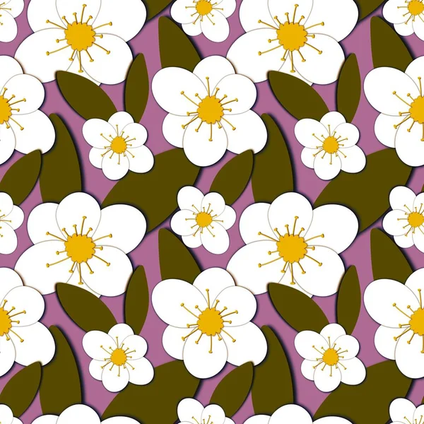 Simple motif floral sans couture avec des fleurs pour les tissus et les cartes et les draps et les enfants et papier d'emballage — Photo
