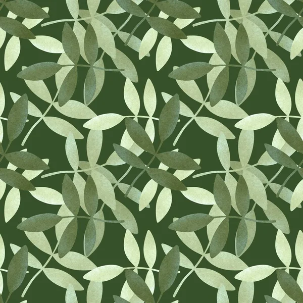 Płynny wzór z liśćmi do tkanin i tekstyliów — Zdjęcie stockowe