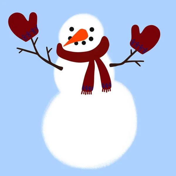 Sneeuwman voor stoffen en textiel en verpakking en geschenken en kaarten en linnengoed en kinderen — Stockfoto