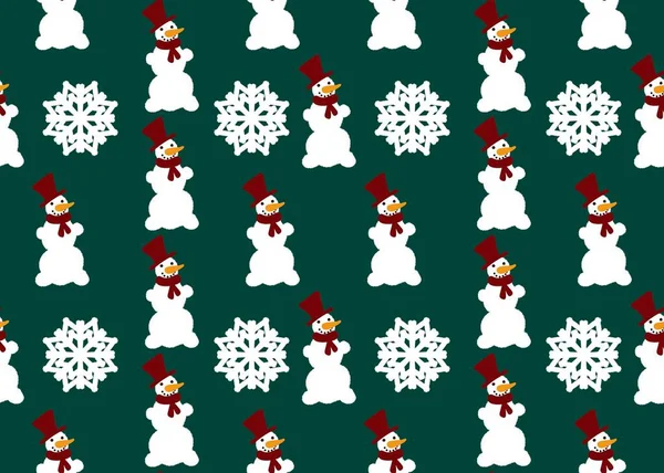 Motivo pupazzo di neve senza cuciture invernali per tessuti e tessuti e imballaggi e regali e carte e biancheria e bambini — Foto Stock
