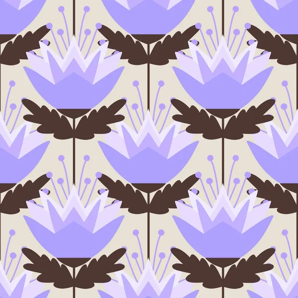 Геометричний квітковий безшовний візерунок з квіткою для шпалер і тканин і текстилю — стокове фото