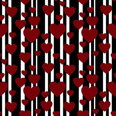 Kartpostallar, hediyeler ve kartpostallar için kalpleri olan kusursuz sevgililer günü desenleri. 