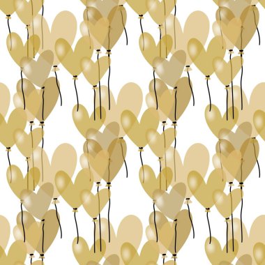 Kartpostallar, hediyeler ve kartpostallar için balon kalpleri olan kusursuz sevgililer günü deseni. 