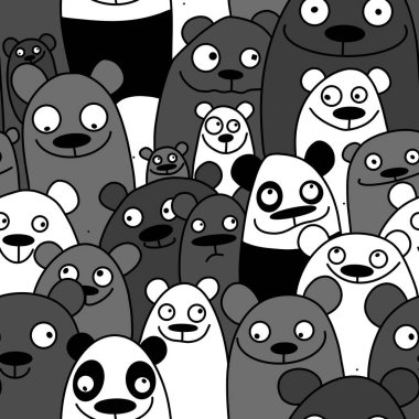 Duvar kâğıdı için sevimli ayılarla kusursuz desen 