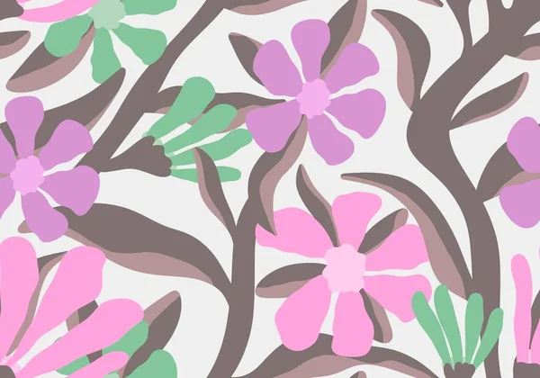 Bloemen naadloos patroon met bloem voor stoffen en textiel en verpakking — Stockfoto