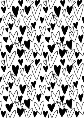 Kartpostallar, hediyeler ve kartpostallar için kalpleri olan kusursuz sevgililer günü desenleri. 