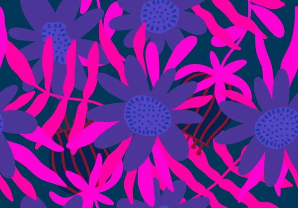 Квітковий безшовний візерунок з квіткою для тканин і текстилю і упаковки — стокове фото