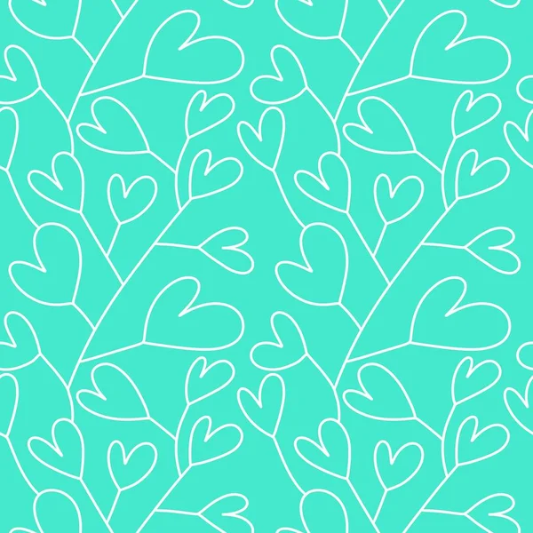 Seamless pattern with hearts branches for fabrics and textiles — Stock Photo, Image