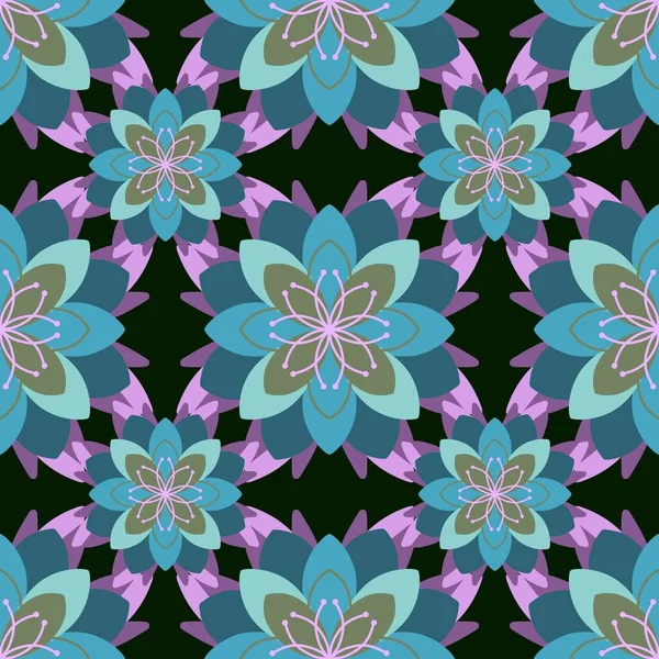 Геометричний квітковий безшовний візерунок з квіткою для шпалер і тканин і текстилю — стокове фото