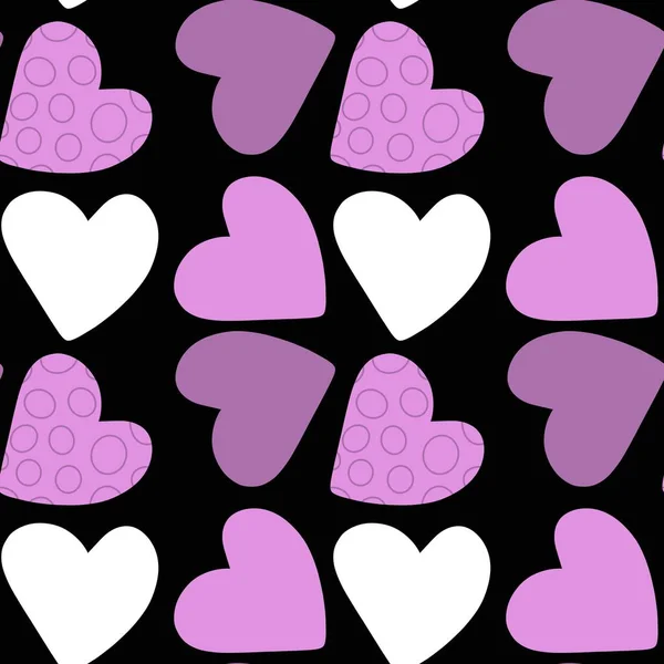 Seamless valentines pattern with hearts for postcard and gifts and cards — Stock Photo, Image