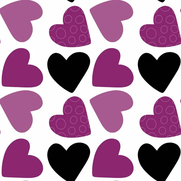 Seamless valentines pattern with hearts for postcard and gifts and cards — Stock Photo, Image