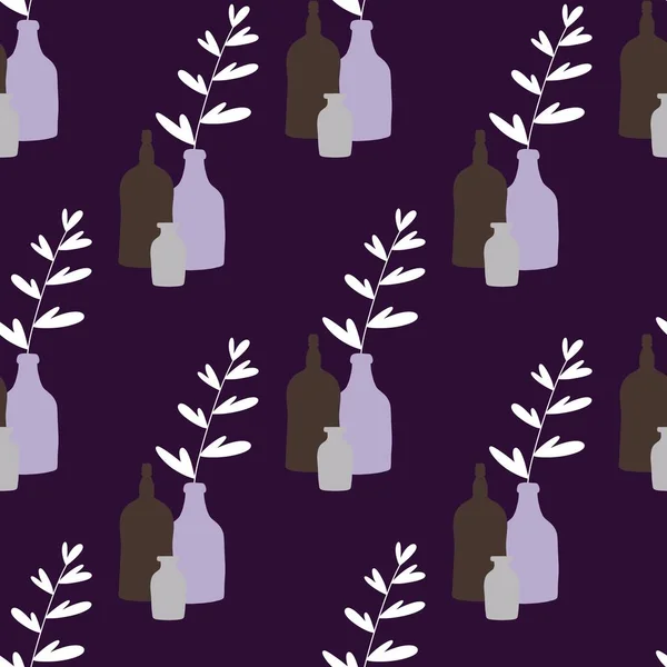 Płynny wzór z butelką do tkanin i tekstyliów, opakowań, prezentów, kart i pościeli — Zdjęcie stockowe