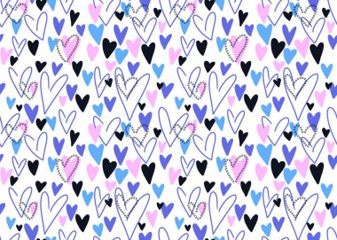 Kartpostallar, hediyeler ve kartpostallar için kalpleri olan kusursuz sevgililer günü desenleri. 