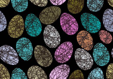 Duvar kağıdı, kumaş, tekstil, ambalaj ve hediyeler için yumurtaları olan paskalya pürüzsüz deseni. 