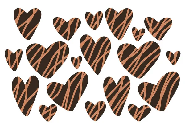 Valentines hartjes set voor stickers en kaarten en geschenken en posters en ansichtkaarten en kinderen — Stockfoto