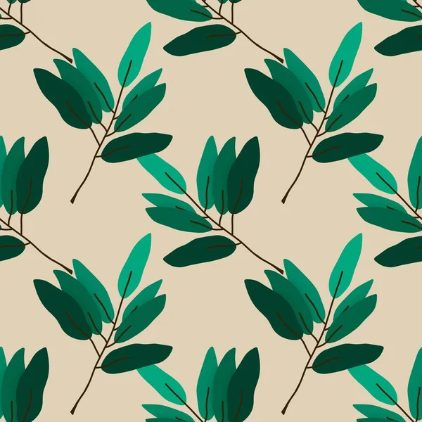 Безшовний візерунок з листям для тканин і текстилю — стокове фото