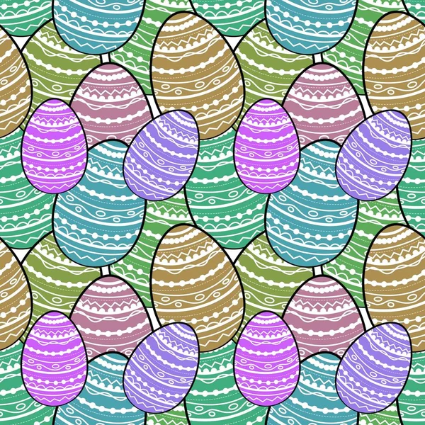 Velikonoční hladký vzor s vejci na tapety a tkaniny a textil a obaly a dárky — Stock fotografie