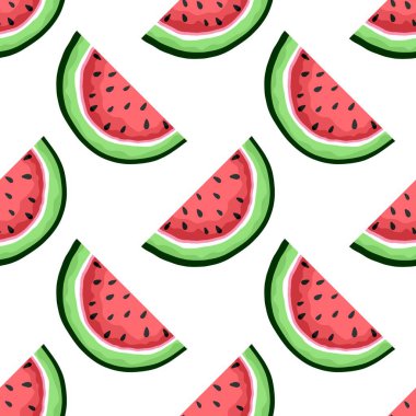 Kumaşlar, tekstil ve ambalajlar, hediyeler, kartlar, çarşaflar ve çocuklar için kusursuz karpuz deseni. 