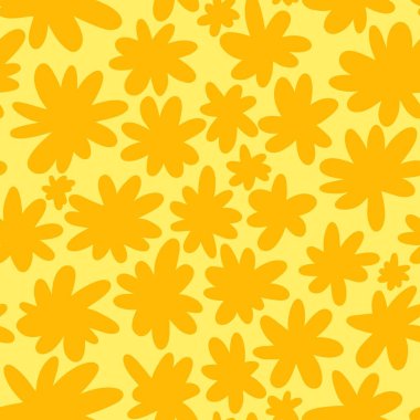 Kumaşlar, kartlar, çarşaflar, çocuklar ve ambalaj kağıtları için çiçeklerle basit, pürüzsüz desen.