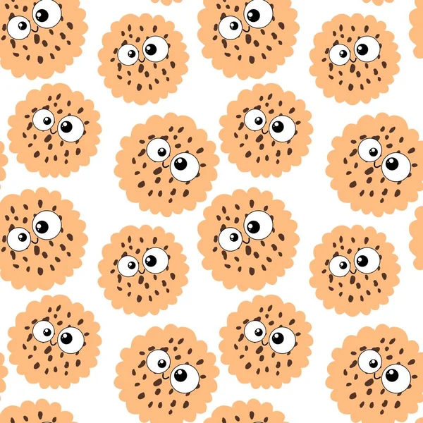 Kids cartoon seamless cookies pattern for fabrics and textiles and packaging and gifts and cards and linens and kids — Stock Photo, Image