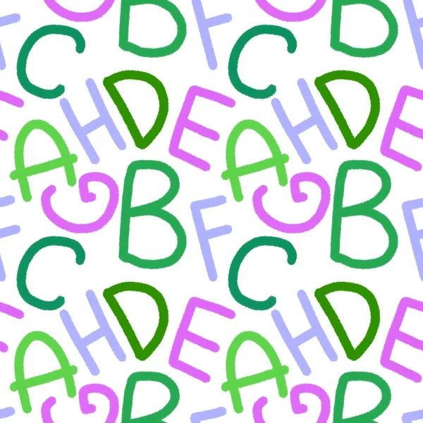 Kids seamless pattern with alphabet for fabrics and textiles and linens and gifts and cards — Stock Photo, Image