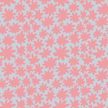 Kumaşlar, kartlar, çarşaflar, çocuklar ve ambalaj kağıtları için çiçeklerle basit, pürüzsüz desen.