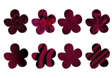 Kumaşlar, posterler, ambalajlar, kartlar, ambalaj kağıtları ve çıkartmalar için renkli çiçeklerle ayarlanmış