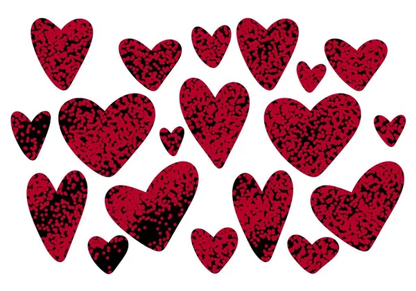 Valentines hearts set for stickers and cards and gifts and posters and postcard and kids — Stock Photo, Image