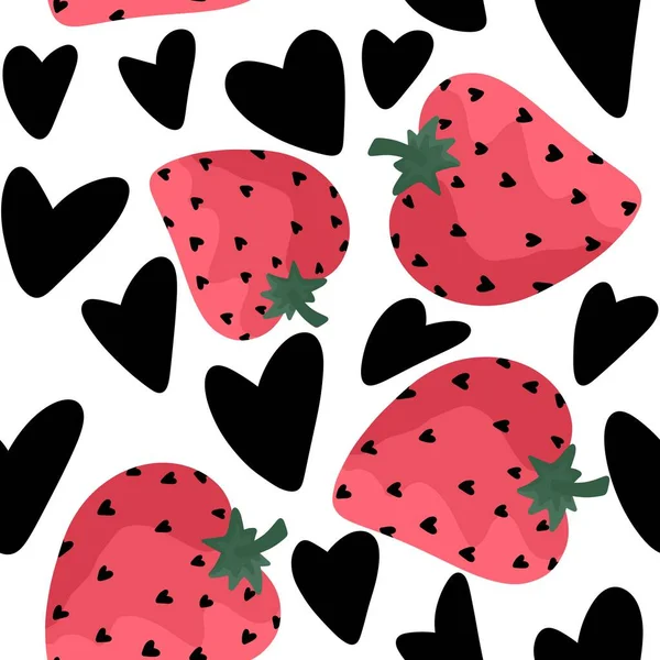 Fruit seamless strawberry pattern for fabrics and textiles and packaging and gifts and cards and linens — Stock Photo, Image