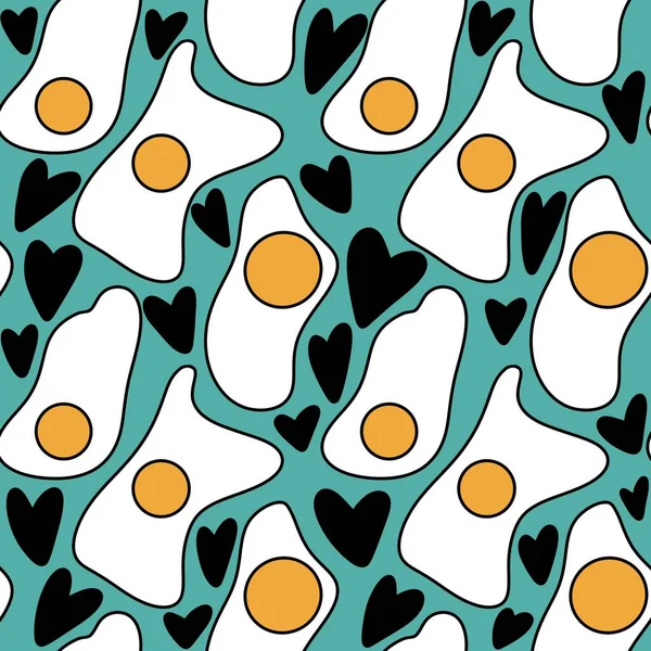 Patrón de huevos revueltos sin costura para niños para telas y textiles y embalaje y regalos y tarjetas y ropa de cama — Foto de Stock