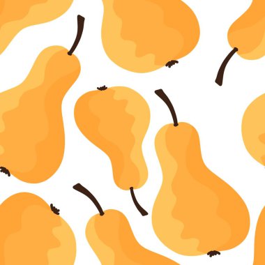 Kumaşlar, tekstil, ambalajlar, hediyeler, kartlar, çarşaflar ve çocuklar için meyvesiz armut deseni. 