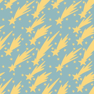 Çocuklar ay için kusursuz desen ve yıldızlar kumaşlar ve tekstil ve çarşaflar ve hediyeler ve kartlar için 