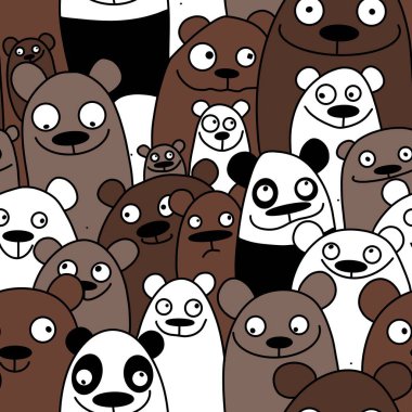 Duvar kâğıdı için sevimli ayılarla kusursuz desen 