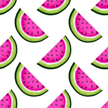 Kumaşlar, tekstil ve ambalajlar, hediyeler, kartlar, çarşaflar ve çocuklar için kusursuz karpuz deseni. 