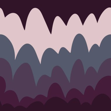 Duvar kağıtları, kumaşlar, ambalajlar, çarşaflar ve çocuklar için karikatür bulutlarıyla kusursuz dalga desenleri.