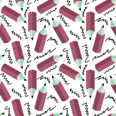 Kumaşlar, tekstil, ambalaj, hediyeler, kartlar ve çarşaflar için kusursuz kalem deseni 