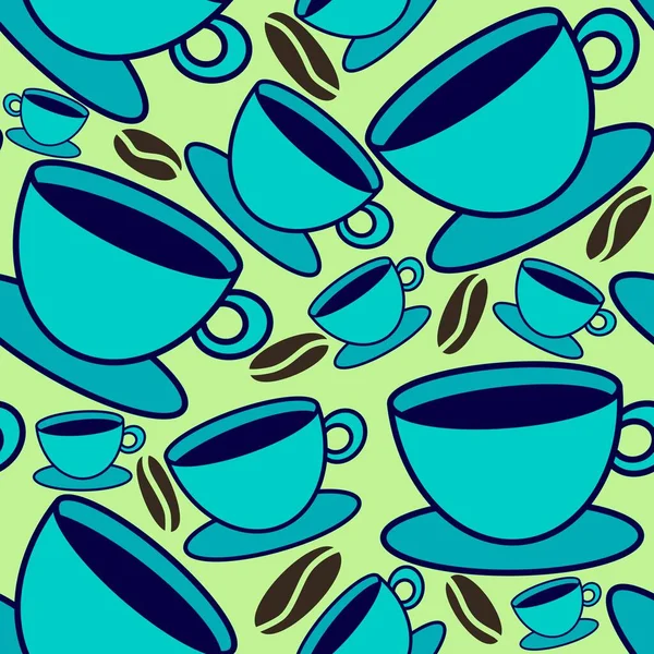 Seamless cup of coffee tea pattern for fabrics and textiles and packaging and linens and kids and wrapping paper — Stockfoto