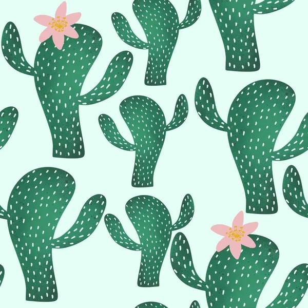 Cactus motif floral sans couture pour tissus et textiles et emballage et cadeaux et cartes et draps et enfants — Photo