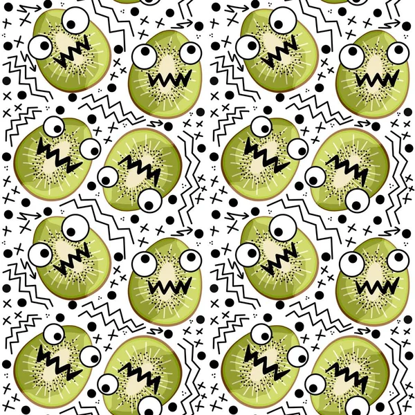 Fruit seamless kiwi pattern for fabrics and textiles and packaging and gifts and linens and kids and wrapping paper — Stock Photo, Image