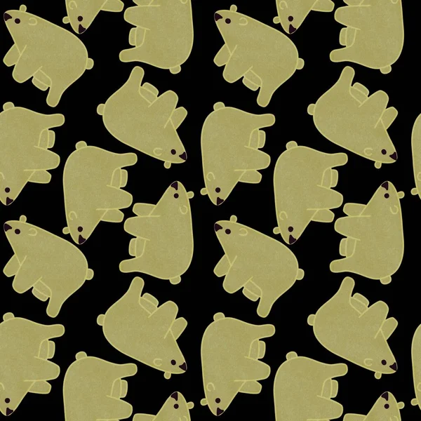 Дитячий безшовний візерунок з ведмедями для шпалер, тканин і текстилю, упаковки та подарунків — стокове фото