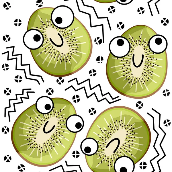 Fruit seamless kiwi pattern for fabrics and textiles and packaging and gifts and linens and kids and wrapping paper — стоковое фото