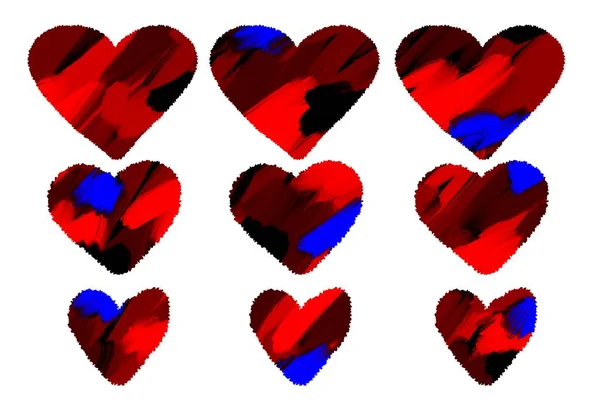 Valentines hjärtan som för vykort och kort och tidningar och klistermärken och barn — Stockfoto