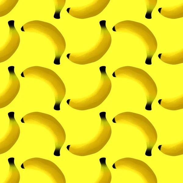 Μοτίβο μπανανών χωρίς ραφή φρούτων για υφάσματα και υφάσματα και συσκευασίες και δώρα και κάρτες και σεντόνια και χαρτί περιτυλίγματος — Φωτογραφία Αρχείου