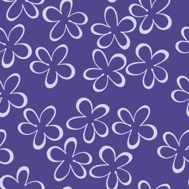 Kumaşlar, kartlar, çarşaflar, çocuklar ve ambalaj kağıtları için çiçeklerle basit, pürüzsüz desen.