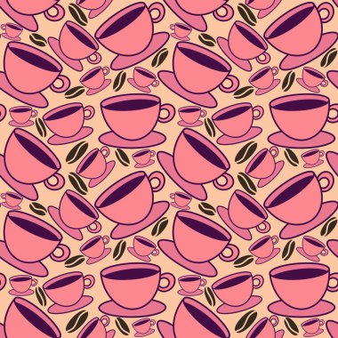 Kumaşlar, tekstil, ambalajlar, çarşaflar, çocuklar ve ambalaj kağıtları için kusursuz bir fincan kahve.